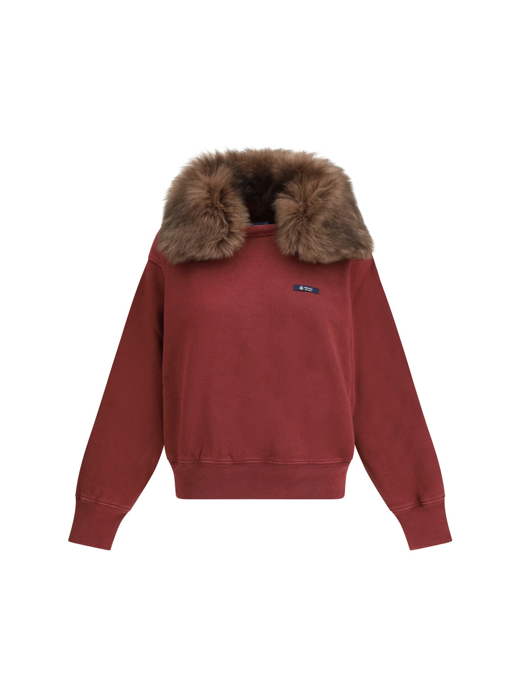 Prada Women Sweatshirt With A Shearling Collar