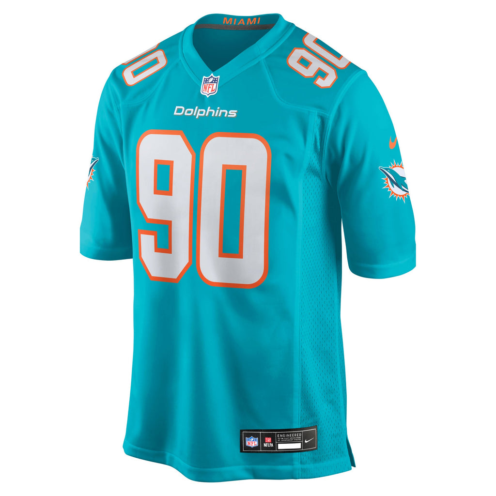 Miami Dolphins Kenneth Grant Aqua 2025 NFL Draft First Round Pick Game Jersey