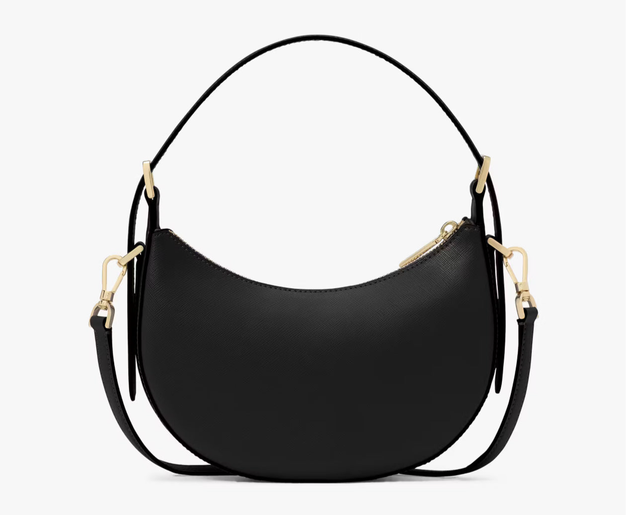 NWT Kate Spade Leather Nova Crescent Shoulder Bag In Black