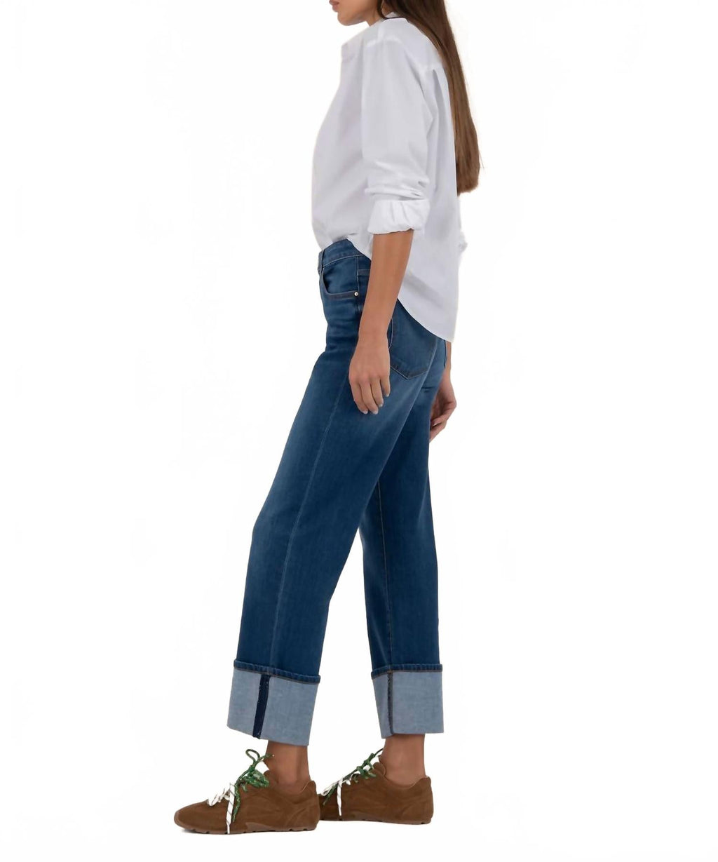 Sienna High Rise Straight Leg Jeans In Dark Wash