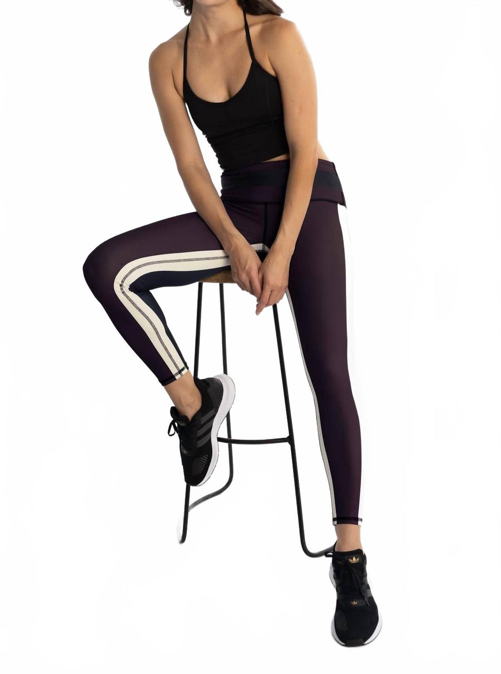 Jump Track Leggings In Teddy Bear Brown/black