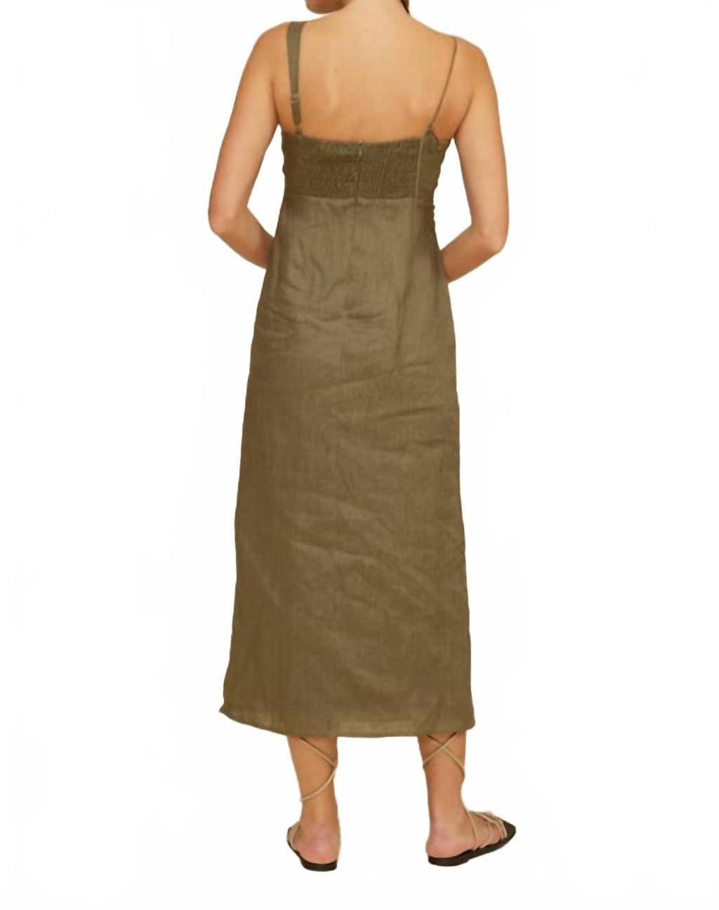 Fallon Bead Detail Dress In Olive