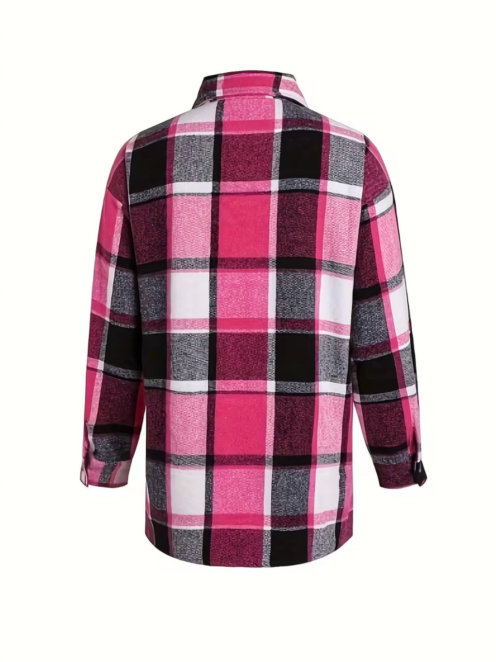 Autumn Shacket Plaid Shirt Jacket In Rose Red