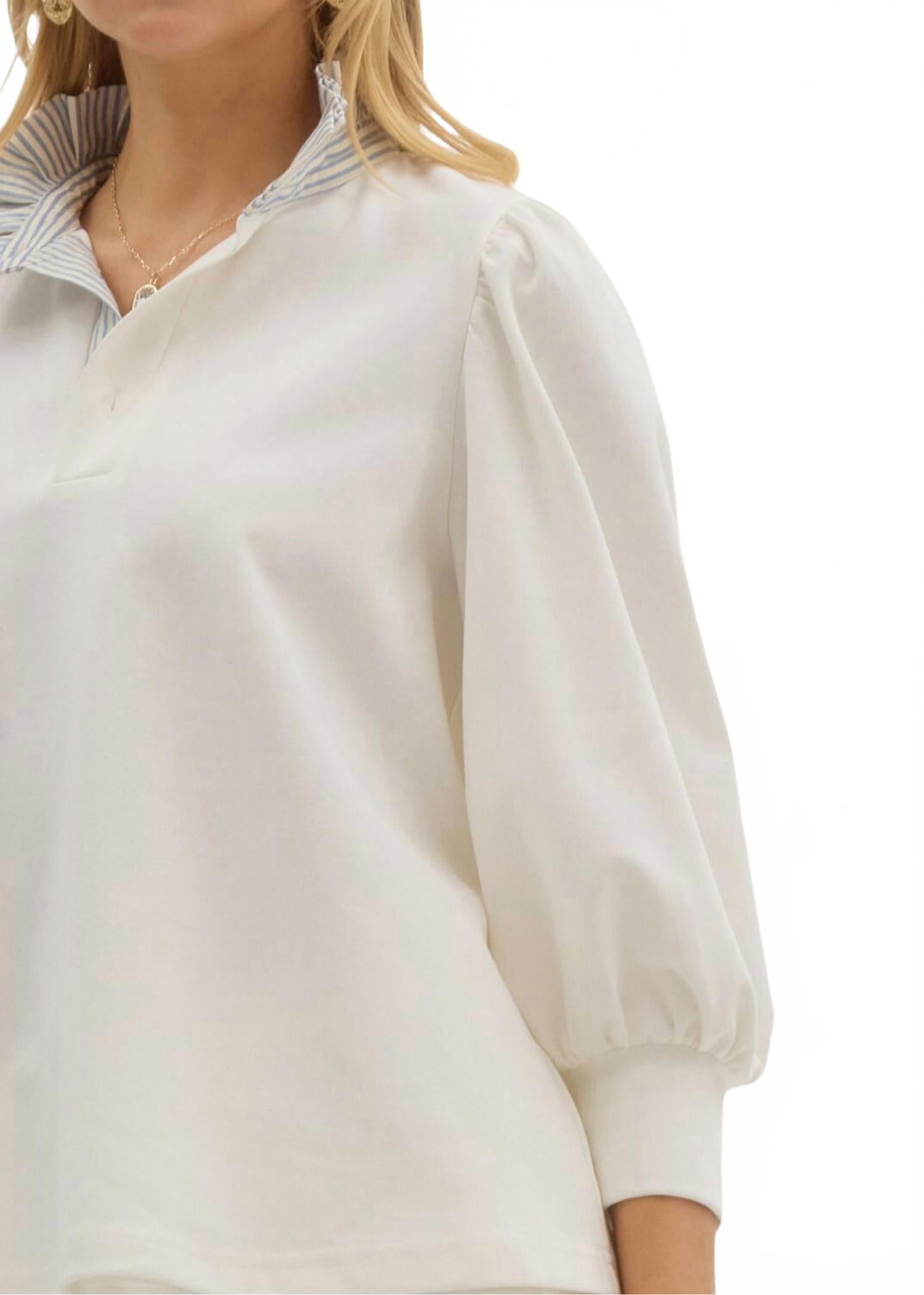 Beckham Pullover Top In White