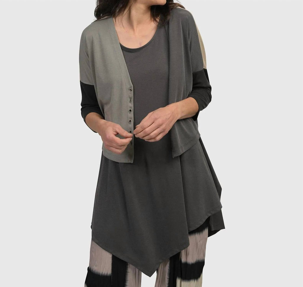 Essential Colorblock Cupro Cardigan In Multi