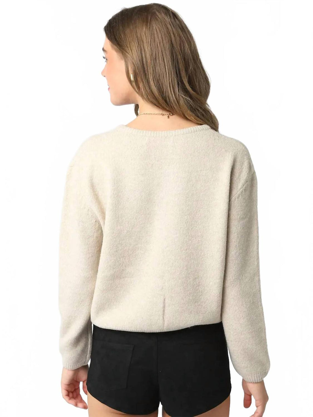 Anabel Knit Cardigan In Oatmeal