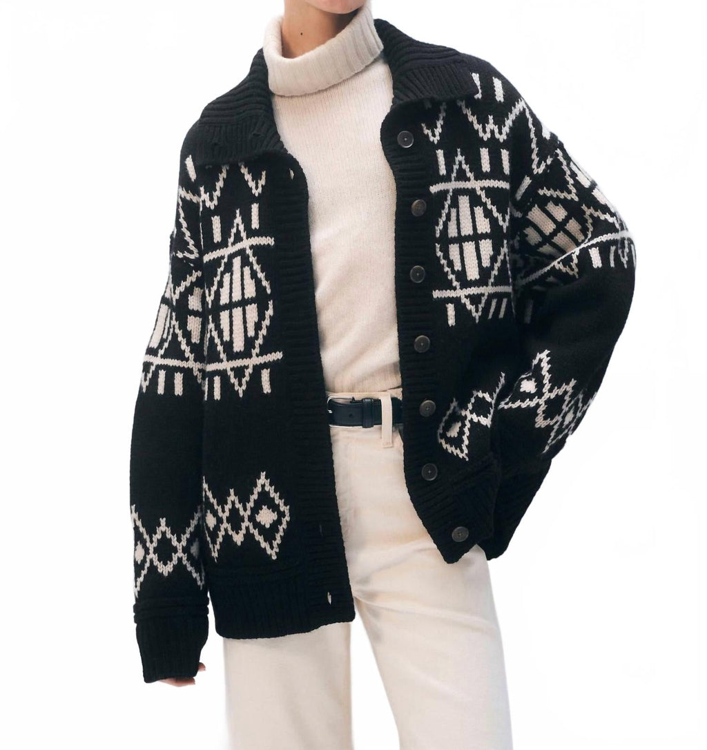 Fair Isle Jacket In Black Combo