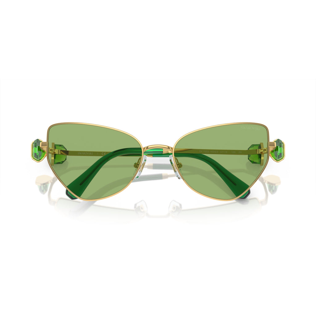 0Sk7003 Cat-Eye Sunglasses with Green Tinted Lenses