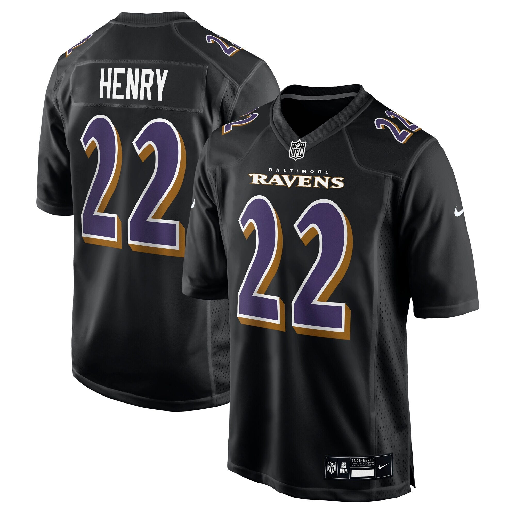 Baltimore Ravens Derrick Henry Carbon Black Fashion Jersey
