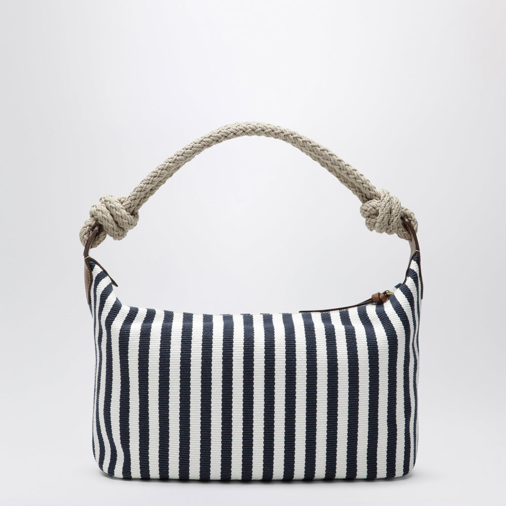 Miu Miu Blue/Cognac Striped Canvas Bag Women