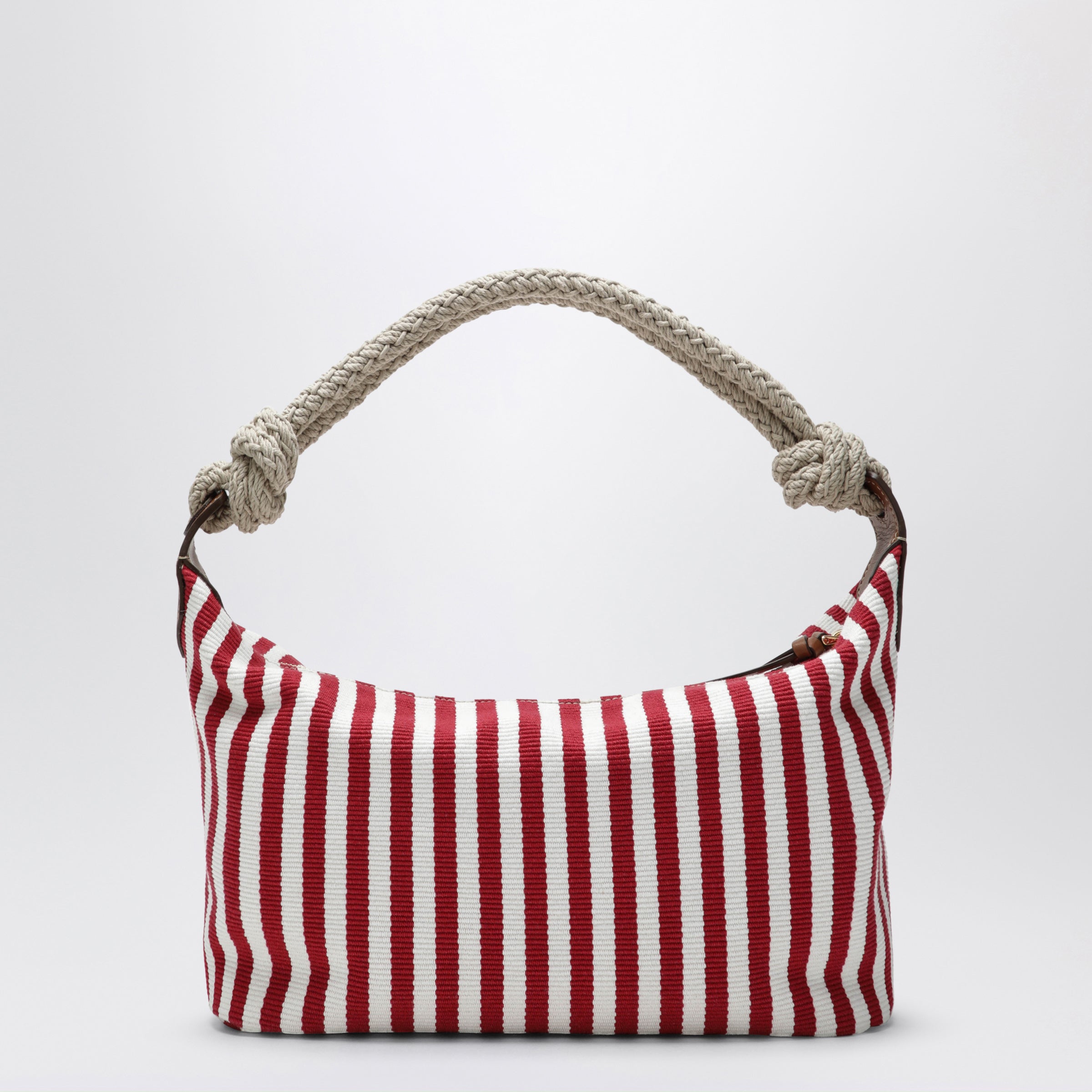Miu Miu Ruby/Cognac Striped Canvas Bag Women