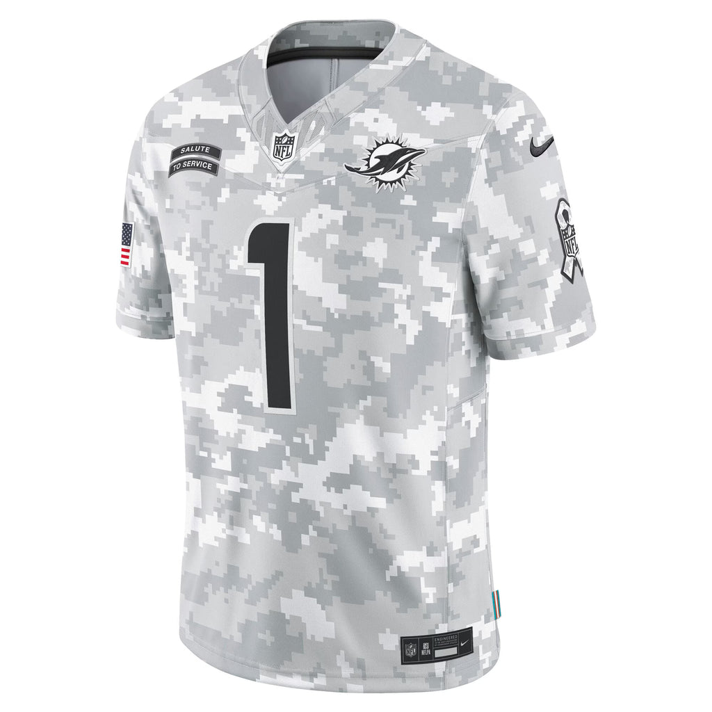 Miami Dolphins Tua Tagovailoa Arctic Camo 2024 Salute to Service Limited Jersey
