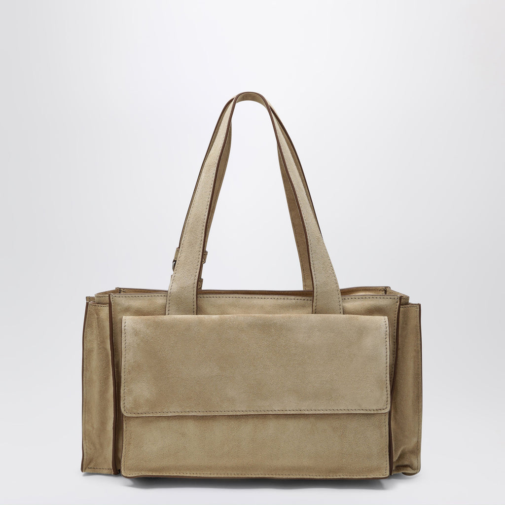 Miu Miu Ecru Suede Utilitaire Satchel Women