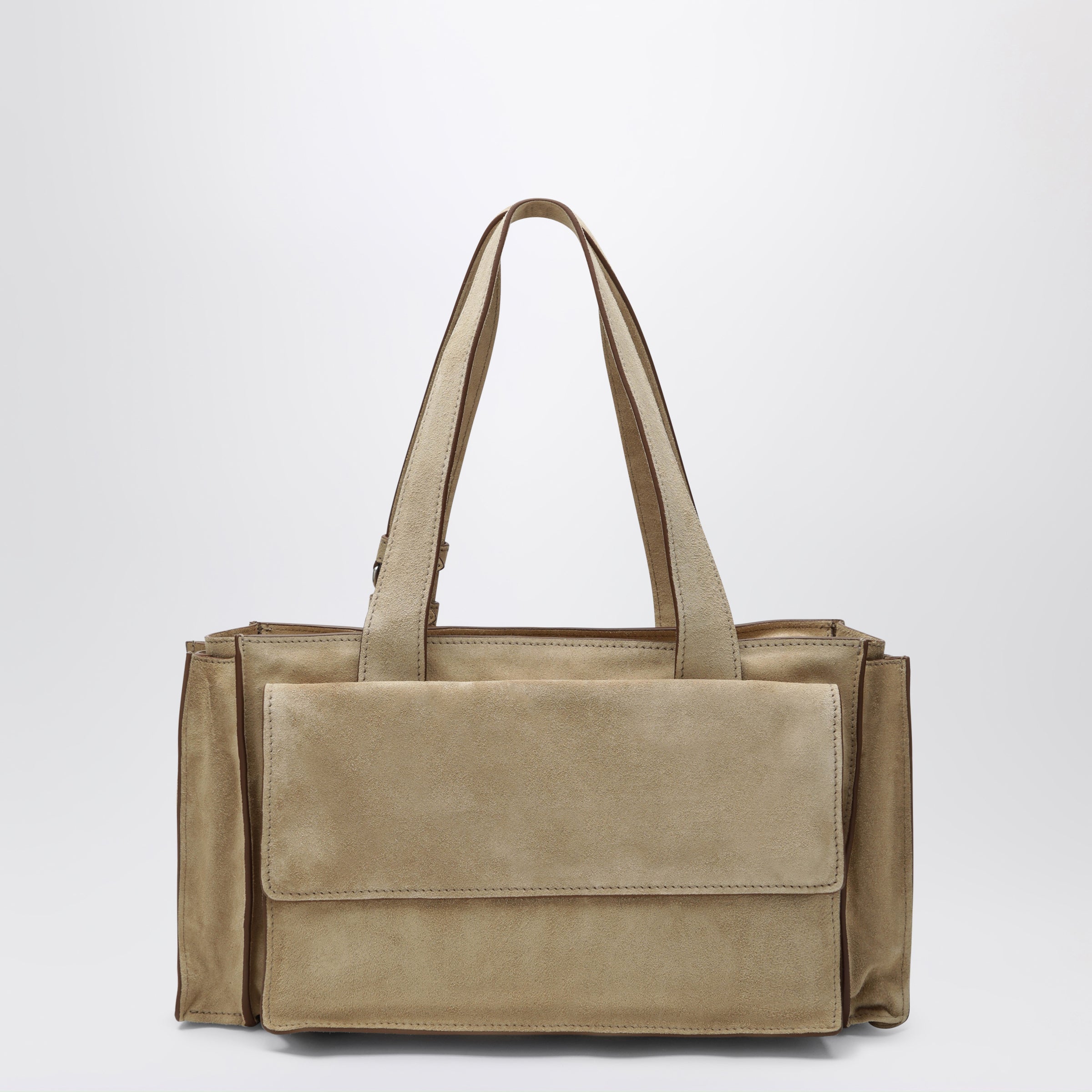 Miu Miu Ecru Suede Utilitaire Satchel Women
