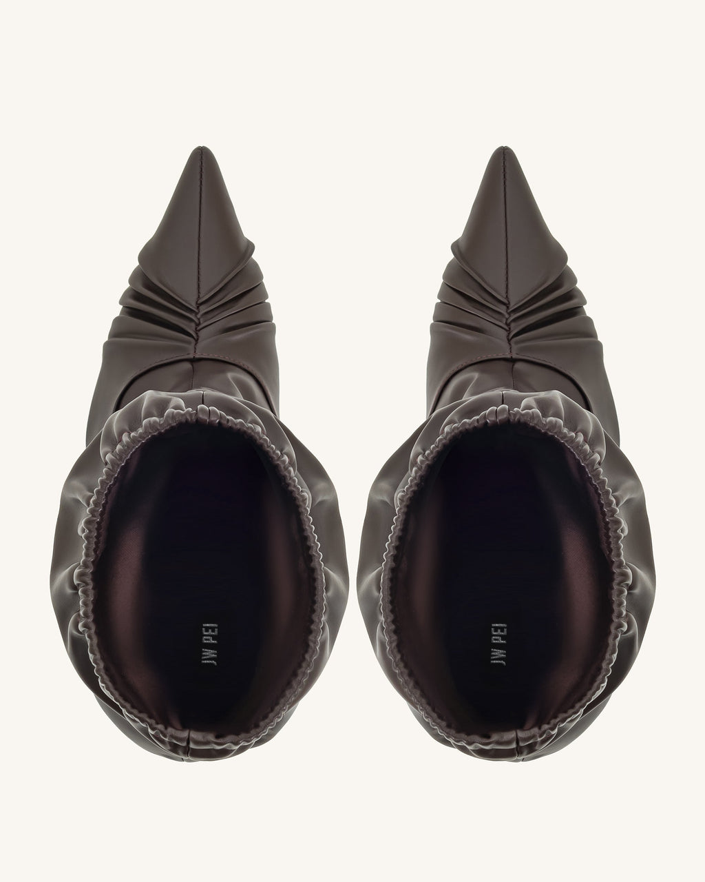 Joanne Paneled Detailing leather Ankle Boots- Burgundy