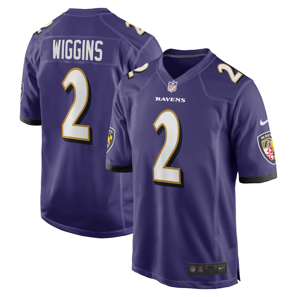 Baltimore Ravens Nate Wiggins Purple Player Game Jersey