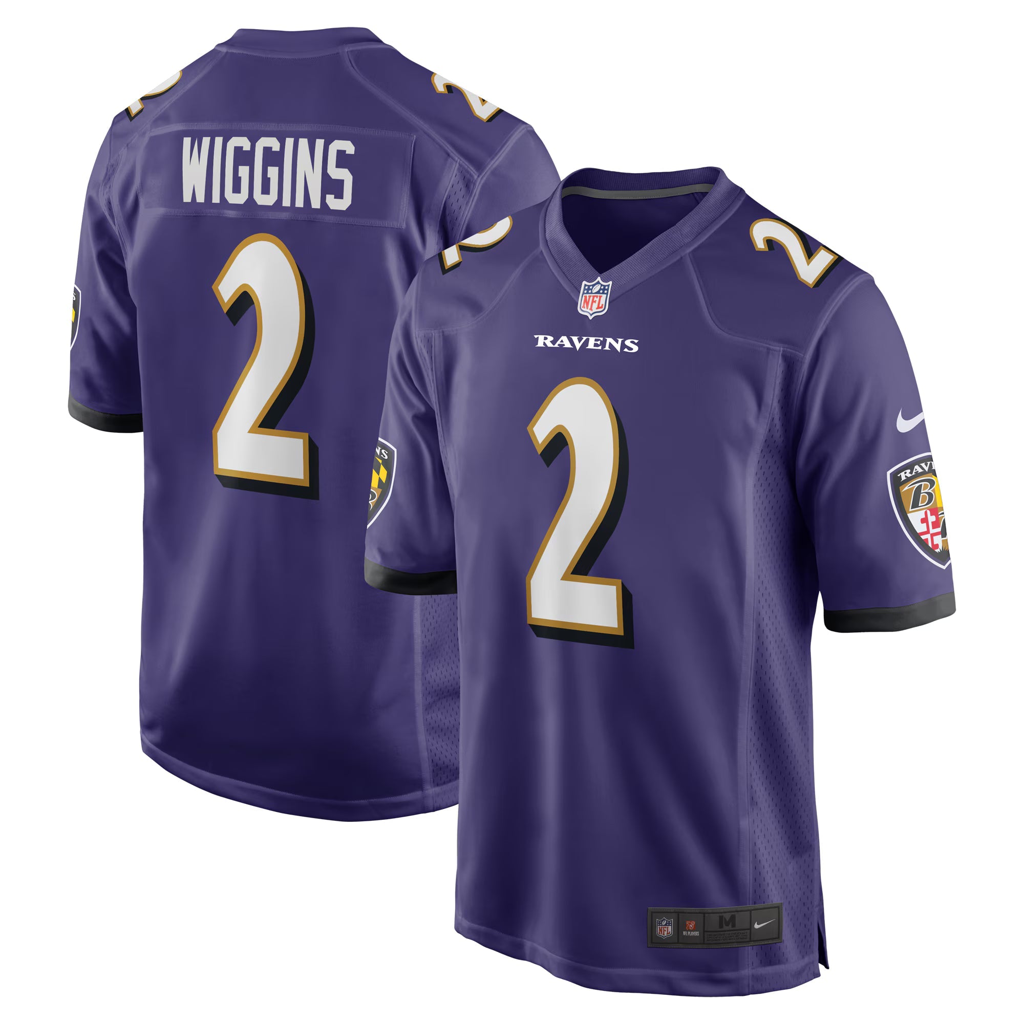 Baltimore Ravens Nate Wiggins Purple Player Game Jersey