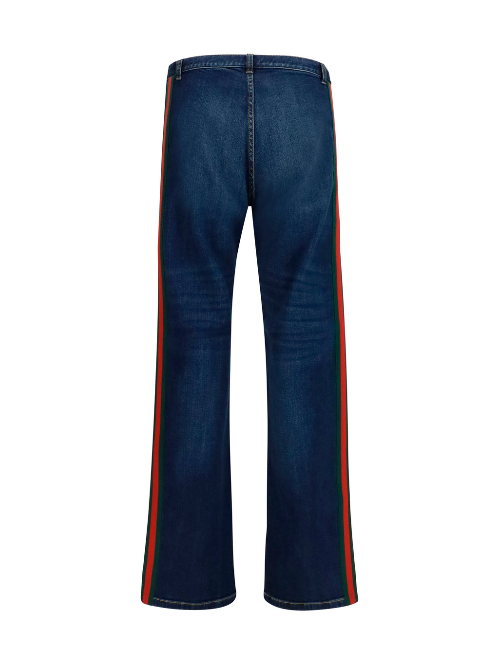 Gucci Men Cotton Jeans With Web Stripe