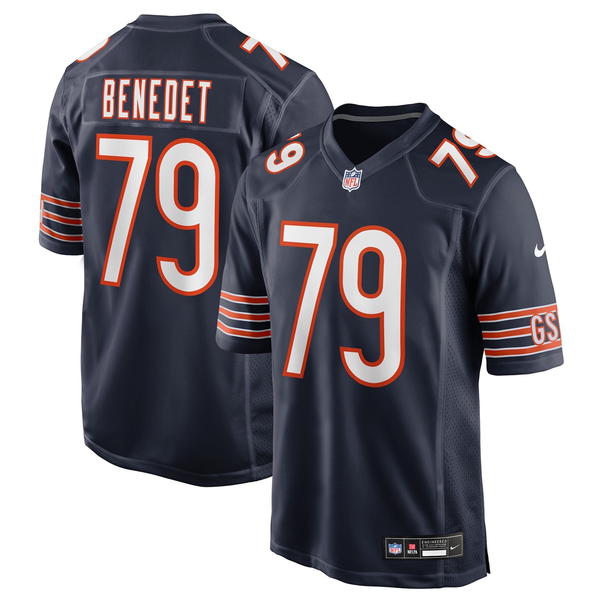Chicago Bears Theo Benedet Navy Team Game Jersey