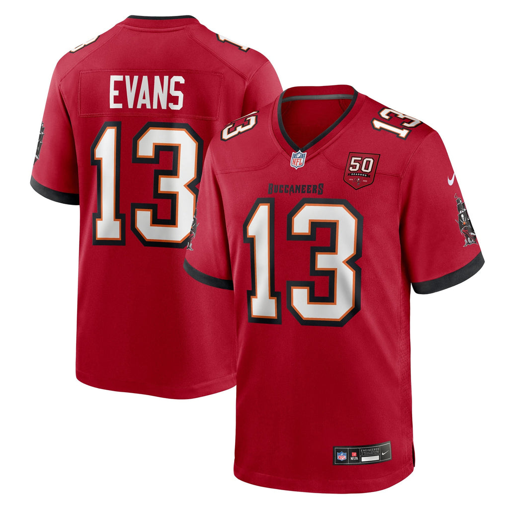 Tampa Bay Buccaneers Mike Evans Red 50th Season Team Game Jersey