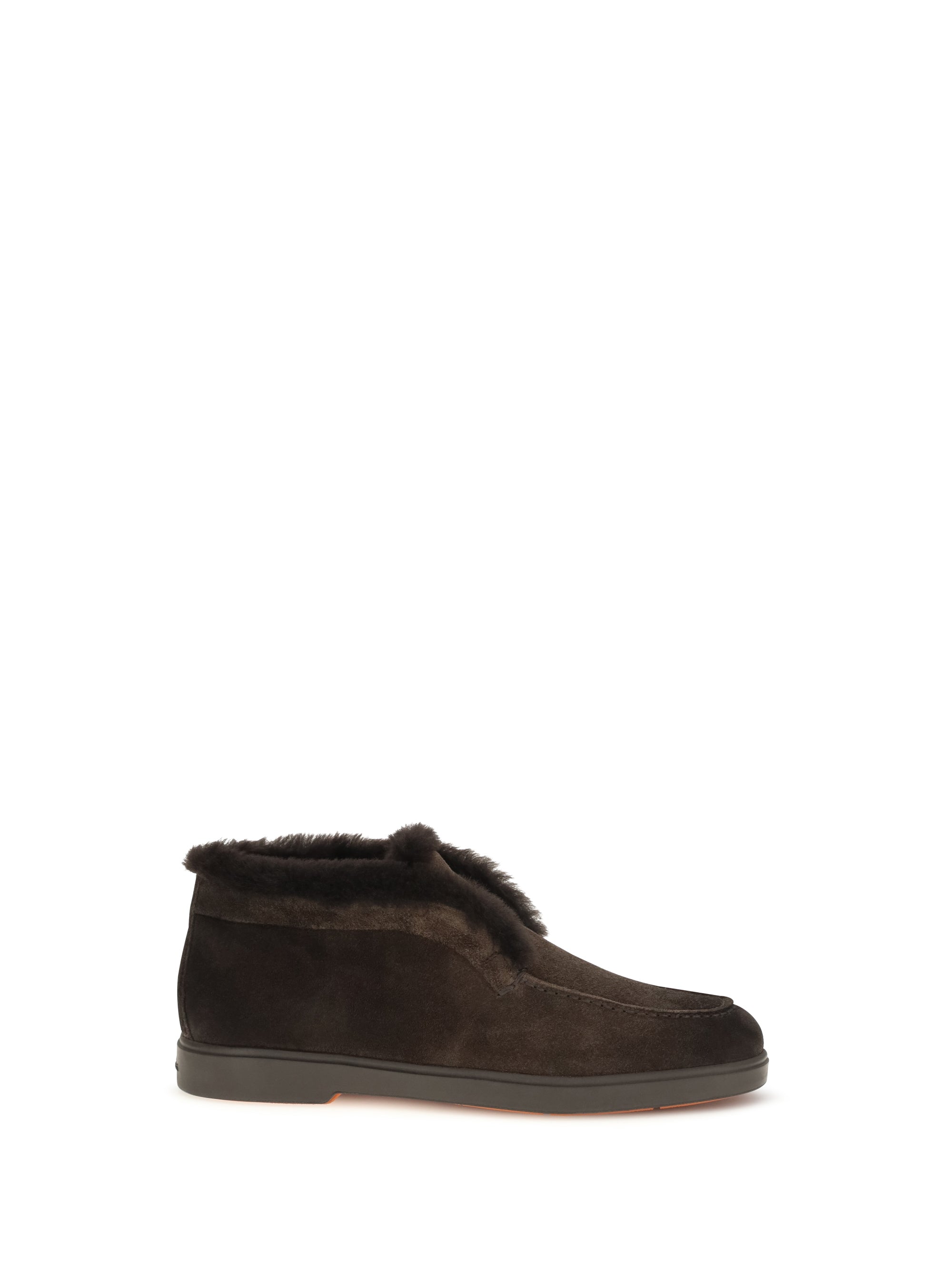 Santoni Women Suede Shearling Ankle Boots