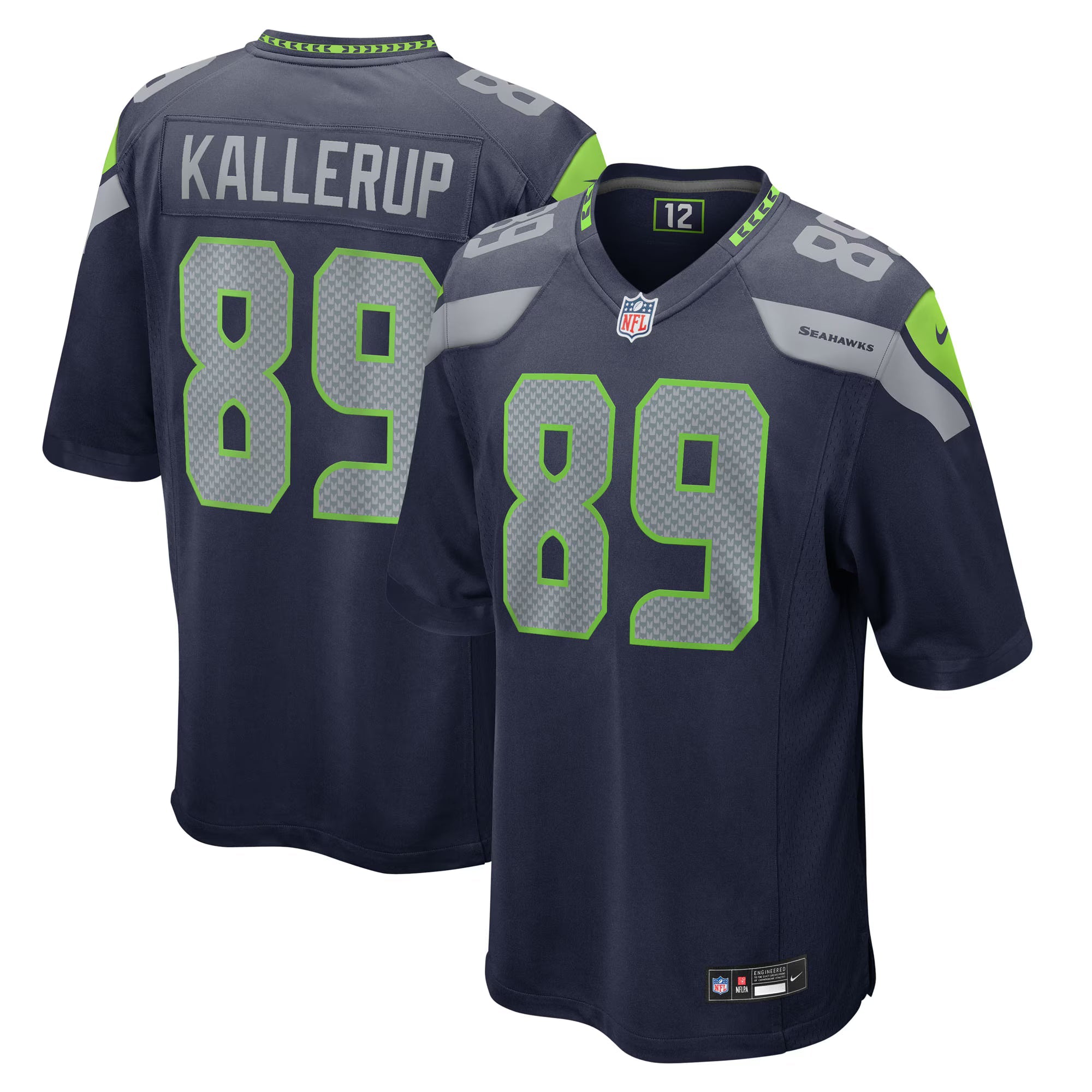 Seattle Seahawks Nick Kallerup College Navy Team Game Jersey