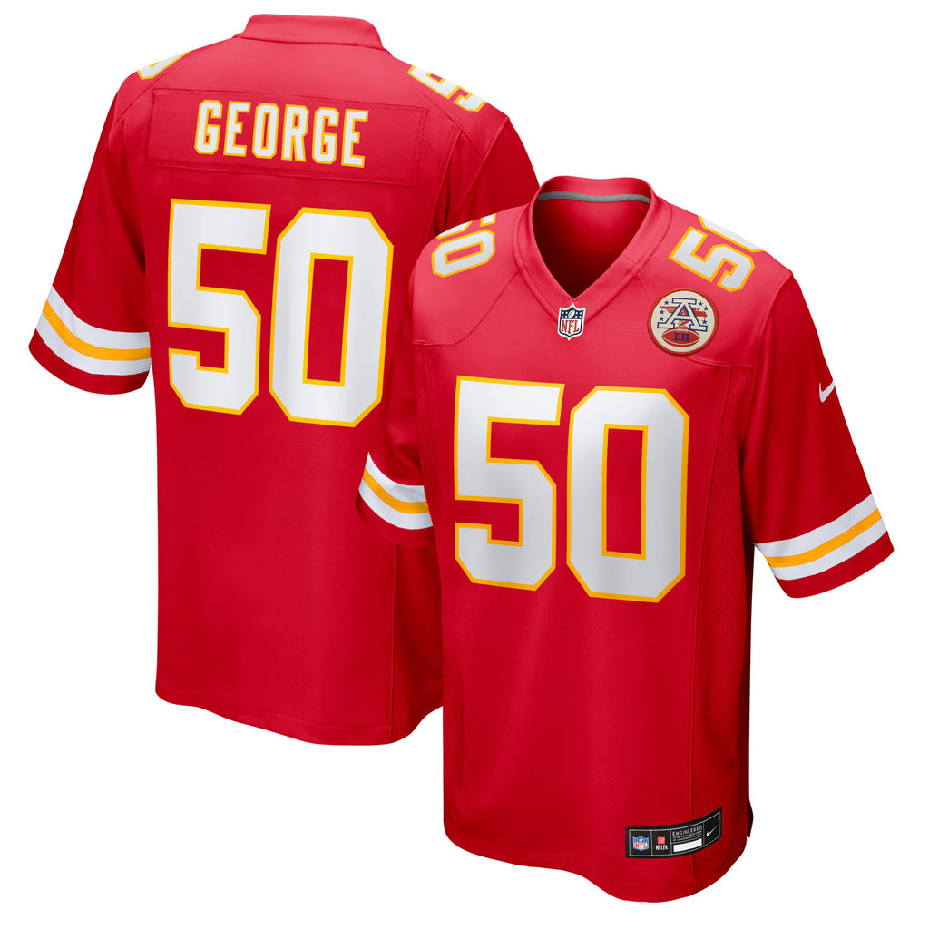 Kansas City Chiefs Brandon George Red Team Game Jersey