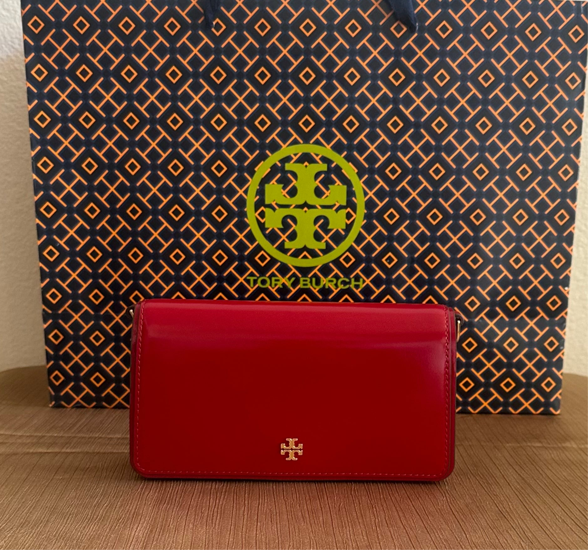 NWT Tory Burch Emerson Patent Leather Mini Crossbody Bag/Clutch
