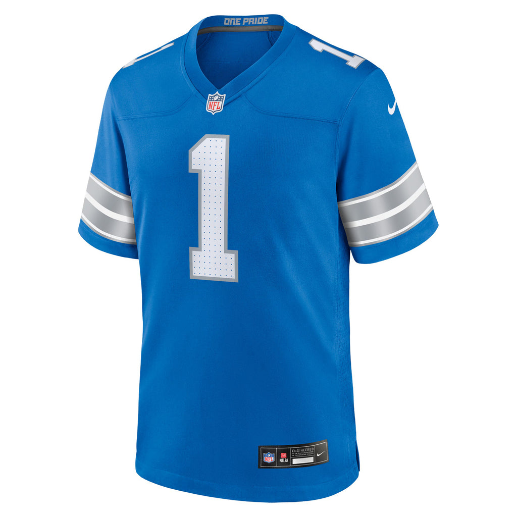 Detroit Lions Number 1 Dad Blue Game Jersey