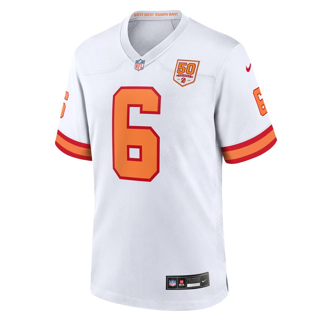 76 Tampa Bay Buccaneers Baker Mayfield White 50th Season Game Jersey