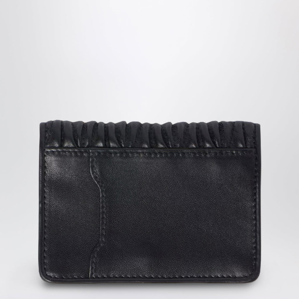 Miu Miu Black Matelasse Nappa Card Holder Women