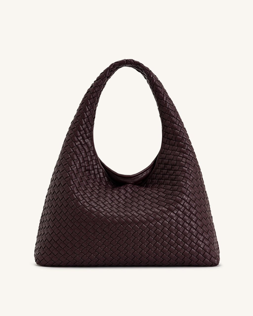 Laura Woven Shoulder Bag - Deep Burgundy