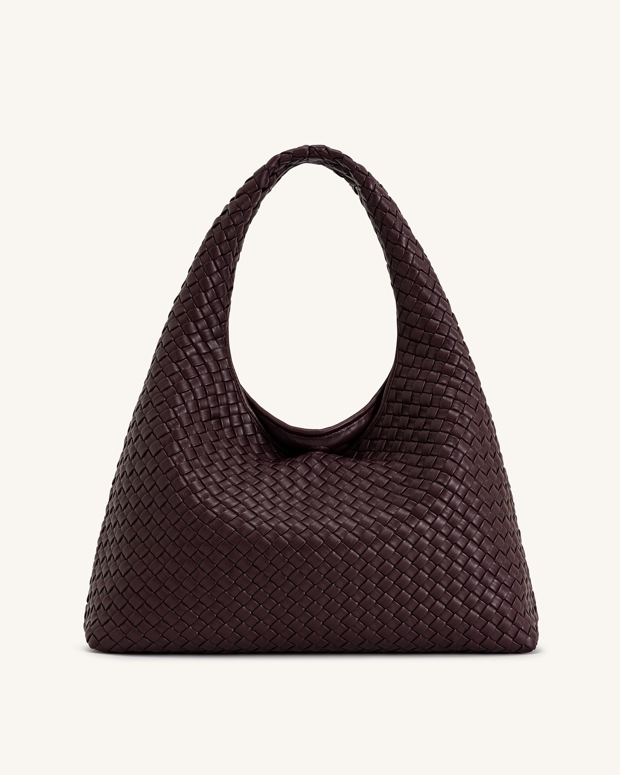 Laura Woven Shoulder Bag - Deep Burgundy