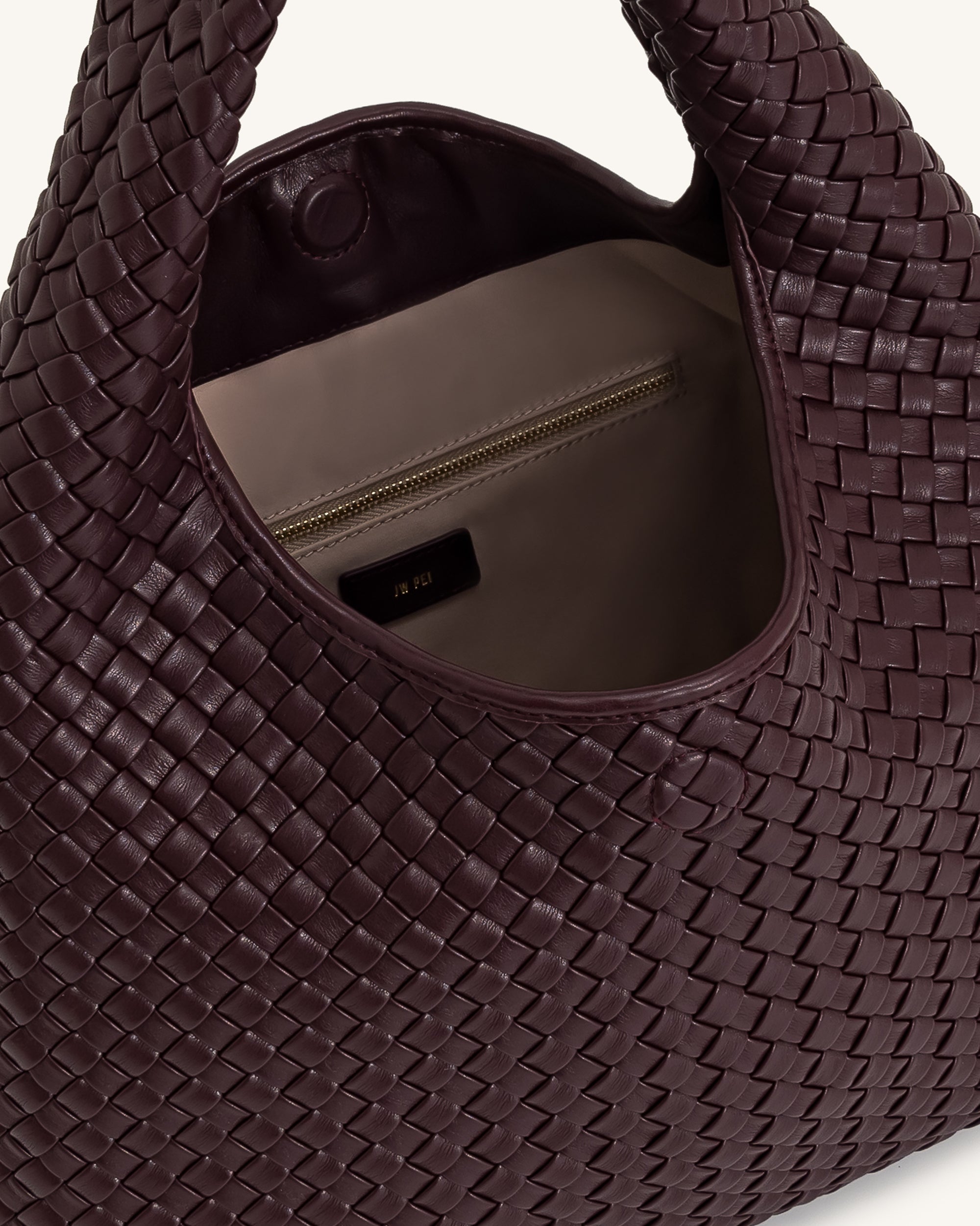 Laura Woven Shoulder Bag - Deep Burgundy