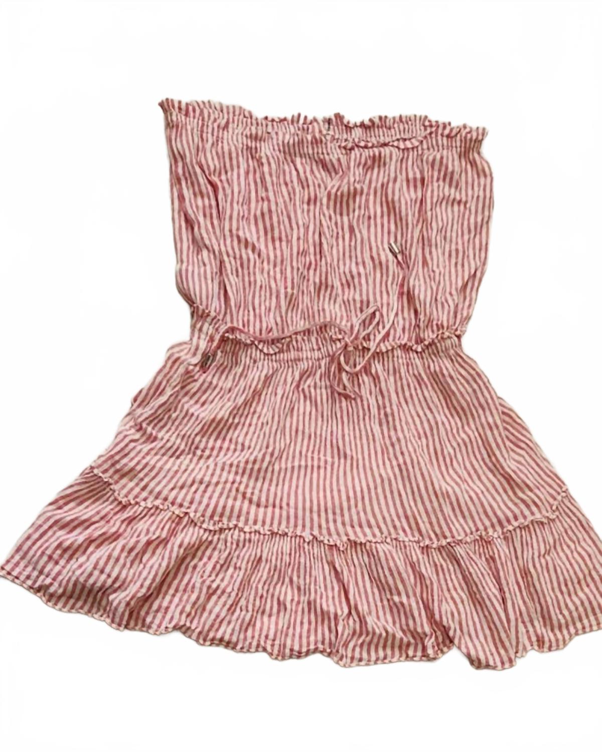 Women's Striped Mini Dress In Red/white