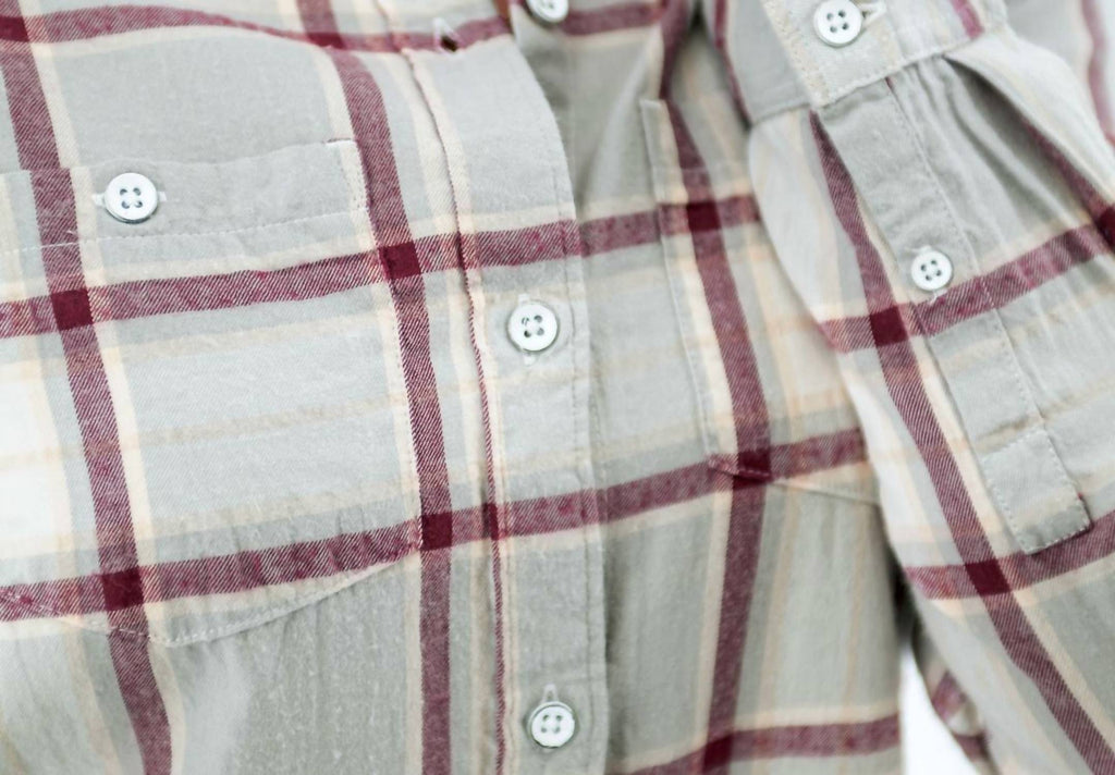 Acadia Boyfriend Long Sleeve Shirt In Alloy