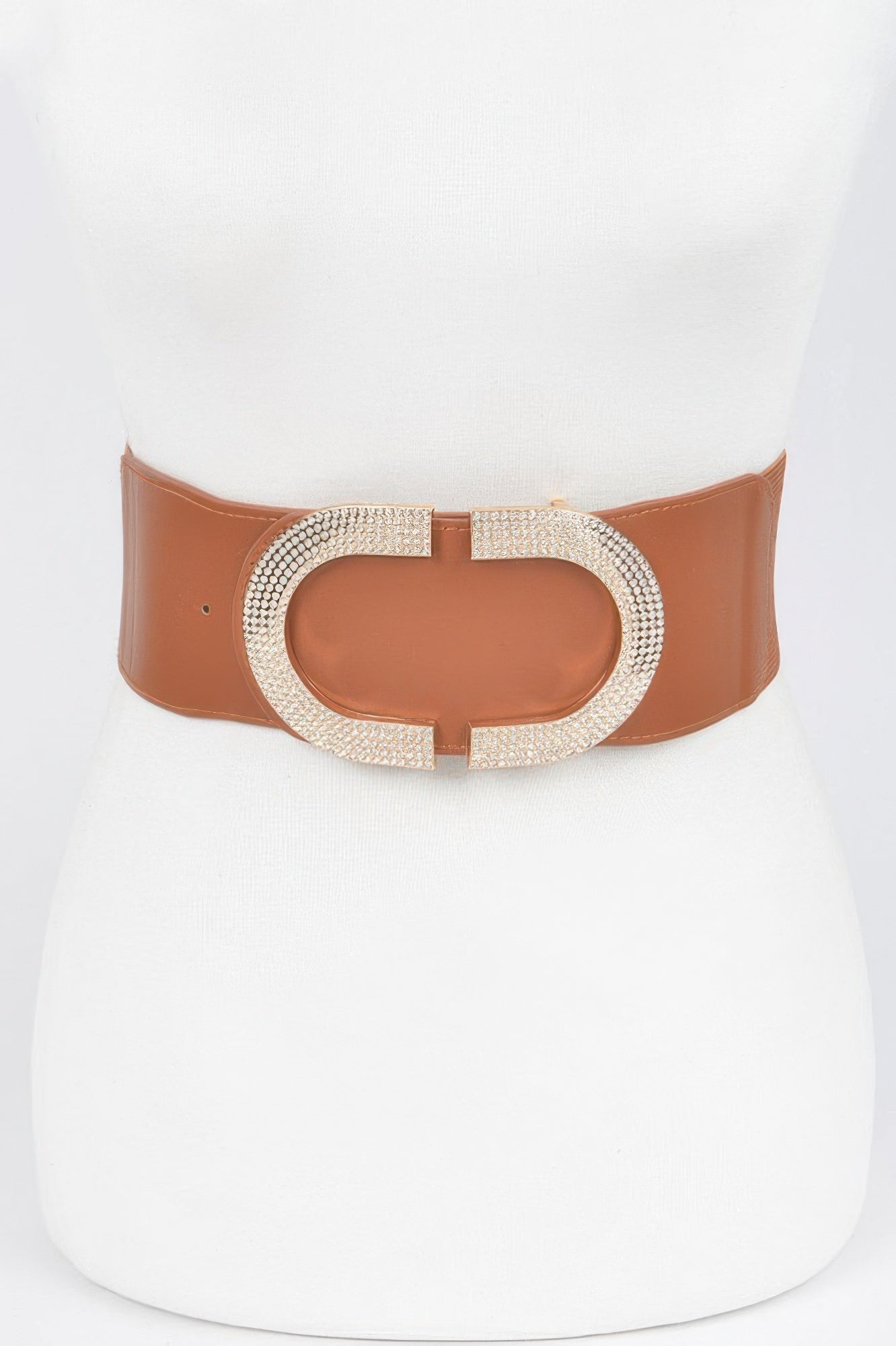 Rhinestone Buckle Stretch Belt