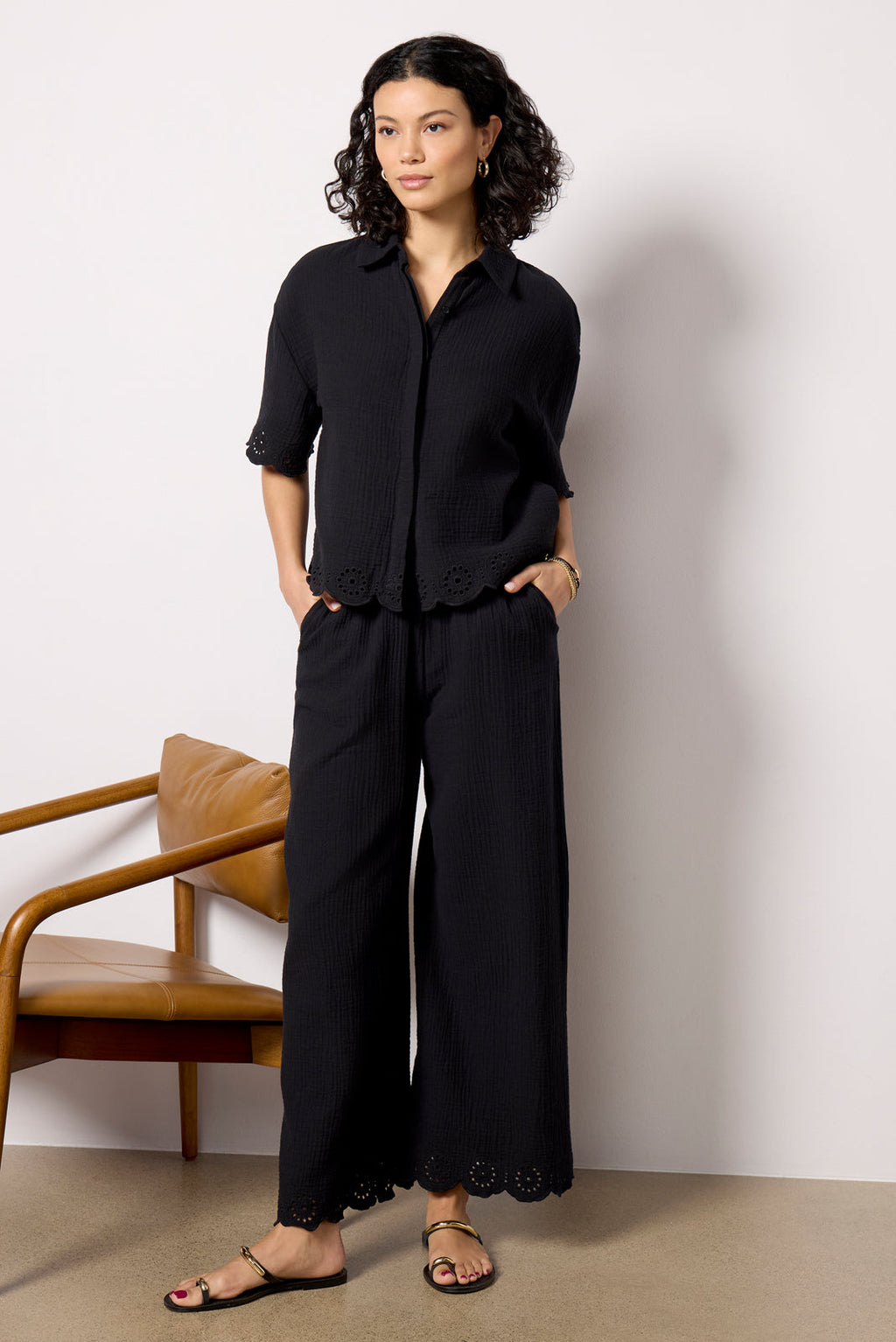 Women's Eden Gauze Eyelet Top