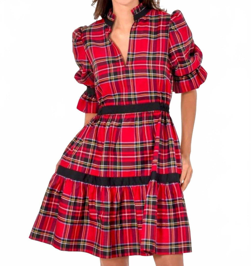 Duke Of York Teardrop Dress In Red Multi
