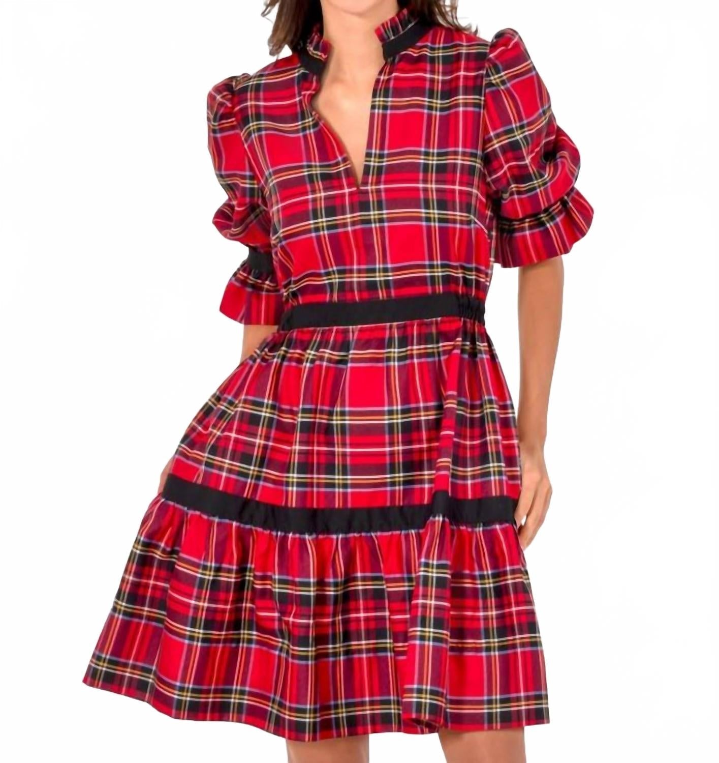 Duke Of York Teardrop Dress In Red Multi