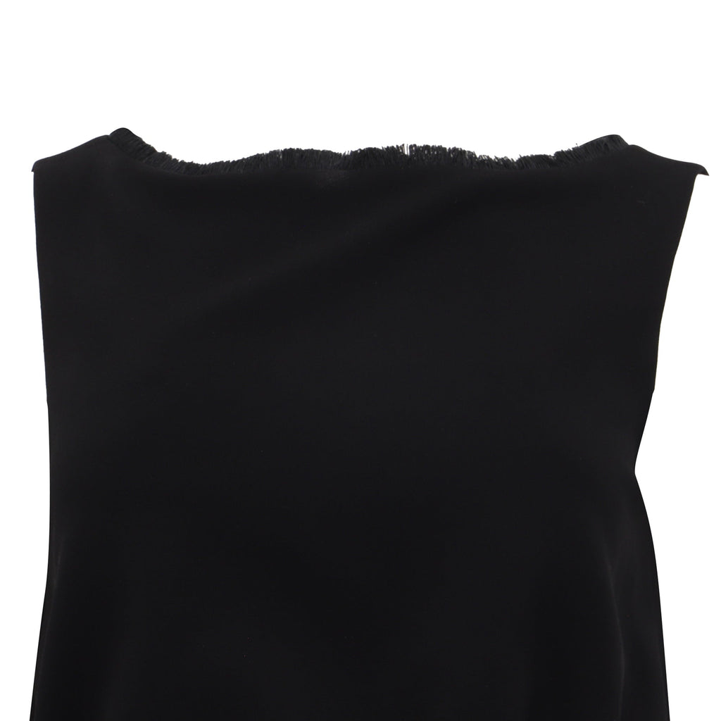 Max Mara Nastro Belted Chiffon Dress in Black Triacetate