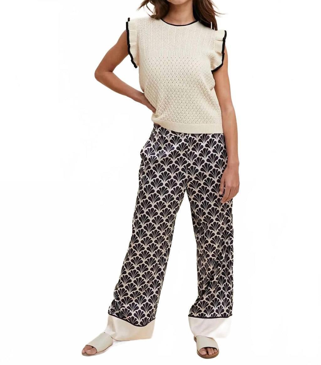Lux Pant In Ecru/black