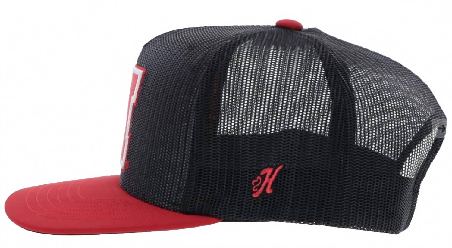 Nebraska Team N 5-Panel Mesh Trucker Snapback Cap In Black/red