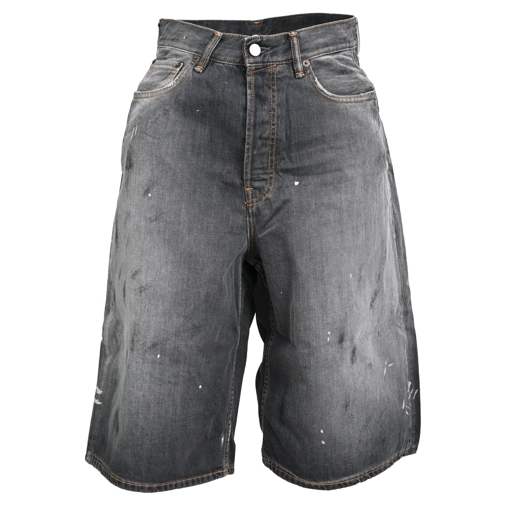 Acne Studios Distressed Faded Jorts in Black Cotton