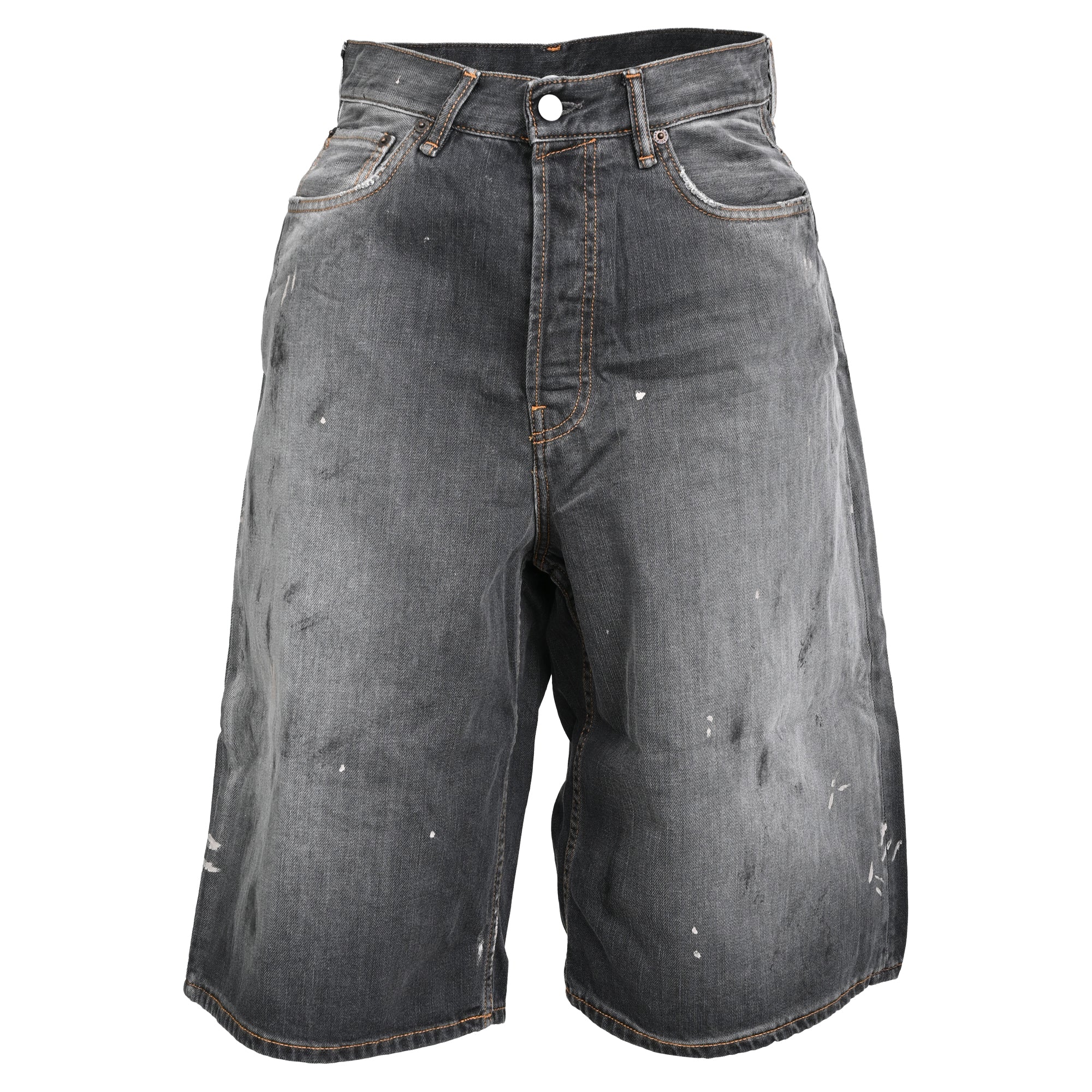 Acne Studios Distressed Faded Jorts in Black Cotton