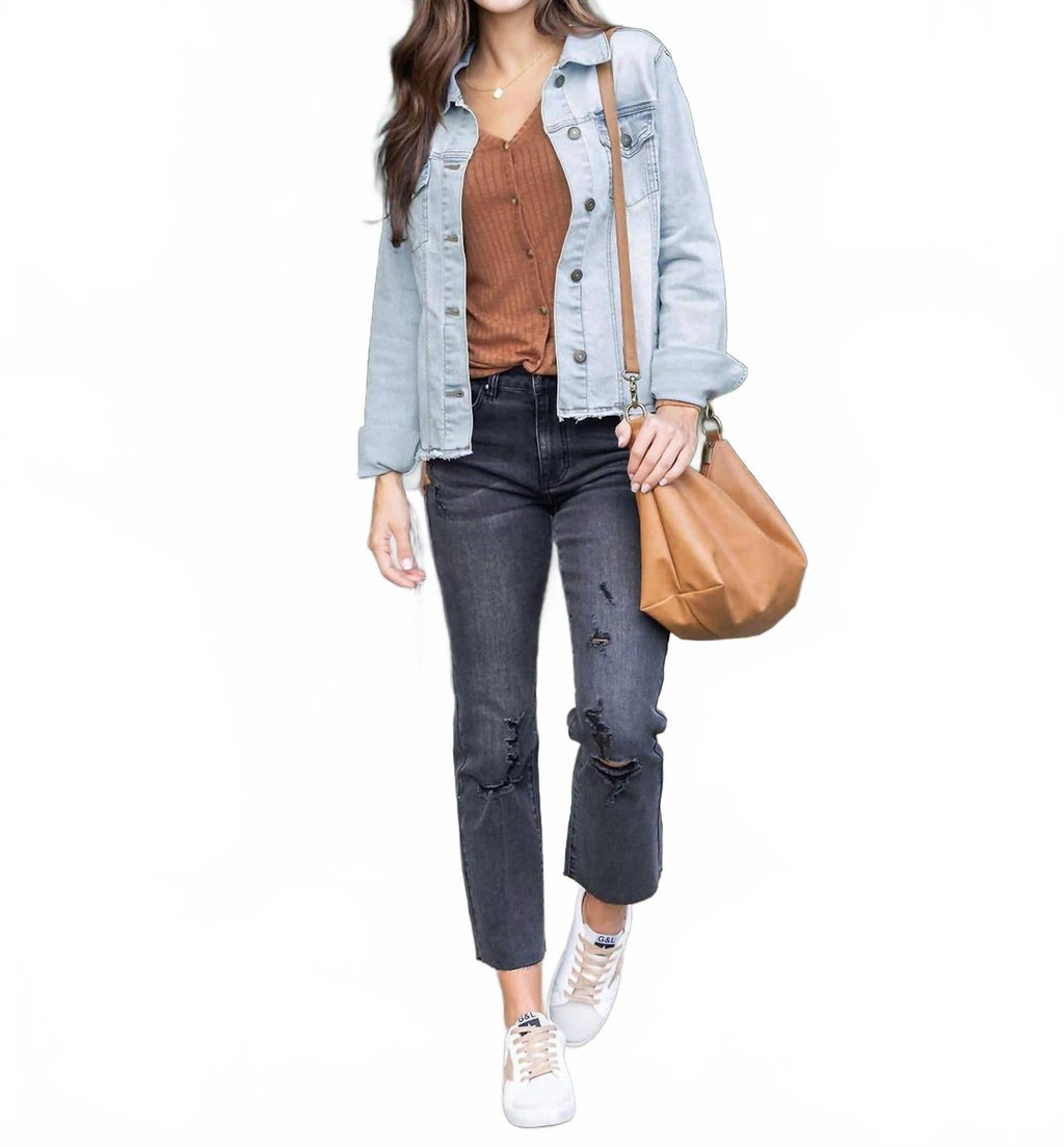 Lightwash Denim Jacket In Blue