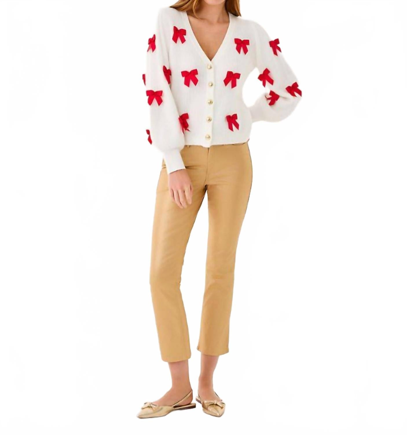 Zarie Cardigan In Coconut Party Bows