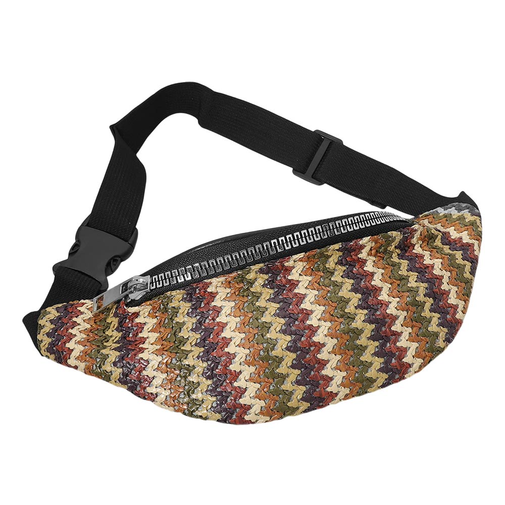 Boho Woven Embroidered Crossbody Belt Sling Fanny Pack Bag