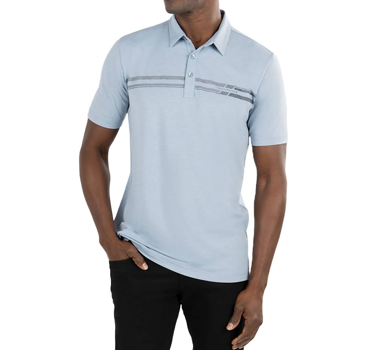 Desert Drive Golf Polo In Faded Denim