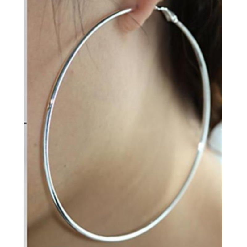 Silver Brass Earrings with No Stone